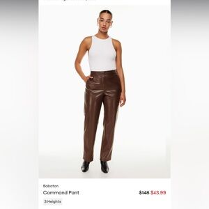 Aritzia brown faux leather pants, worn once!